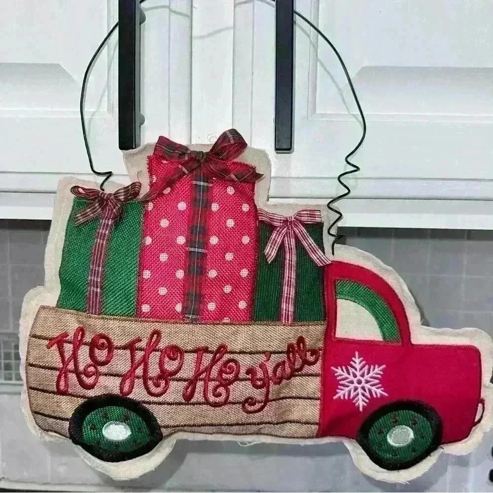 “Ho, Ho, Ho Y’all” Christmas Monogrammed Door Hanger
